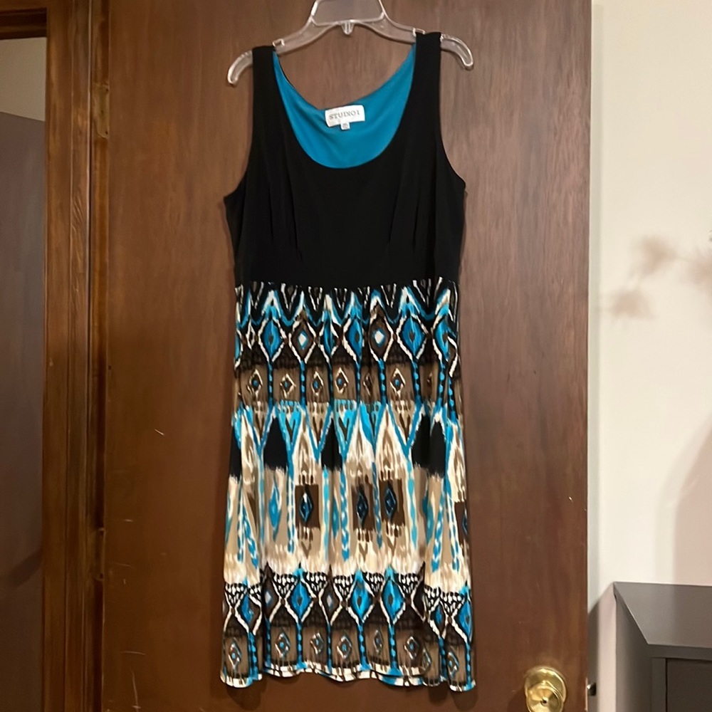 Native Print Sleeveless Dress